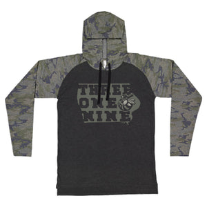 Burlington Bees Camo Hooded Long Sleeve Raglan Tee