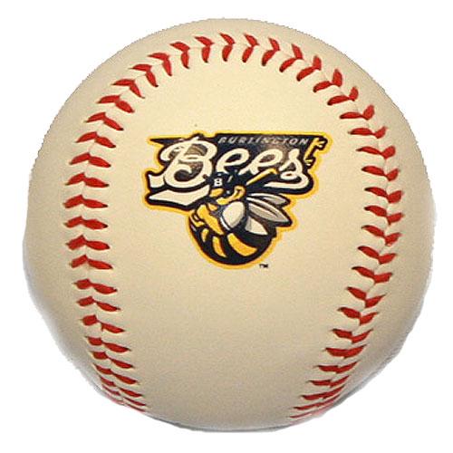 Burlington Bees White Logo Baseball